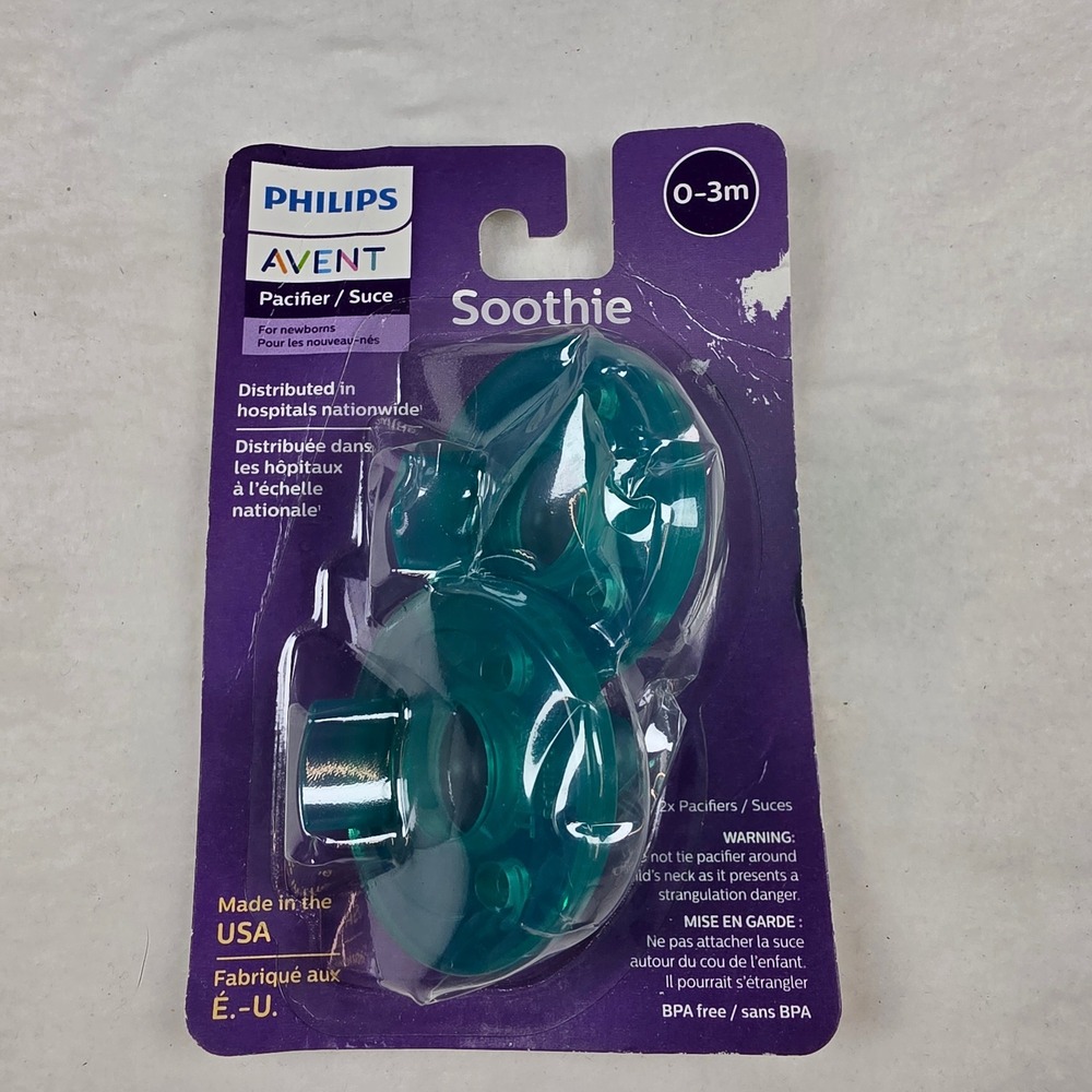 Philips Avent Soothie‎ Pacifier 0-3 Months Teal 2 Pack SCF190/01 New
